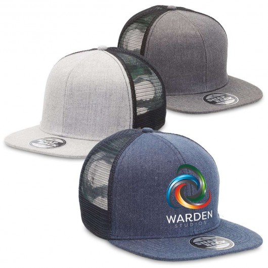 Heathered Flat Peak Truckers featured colours